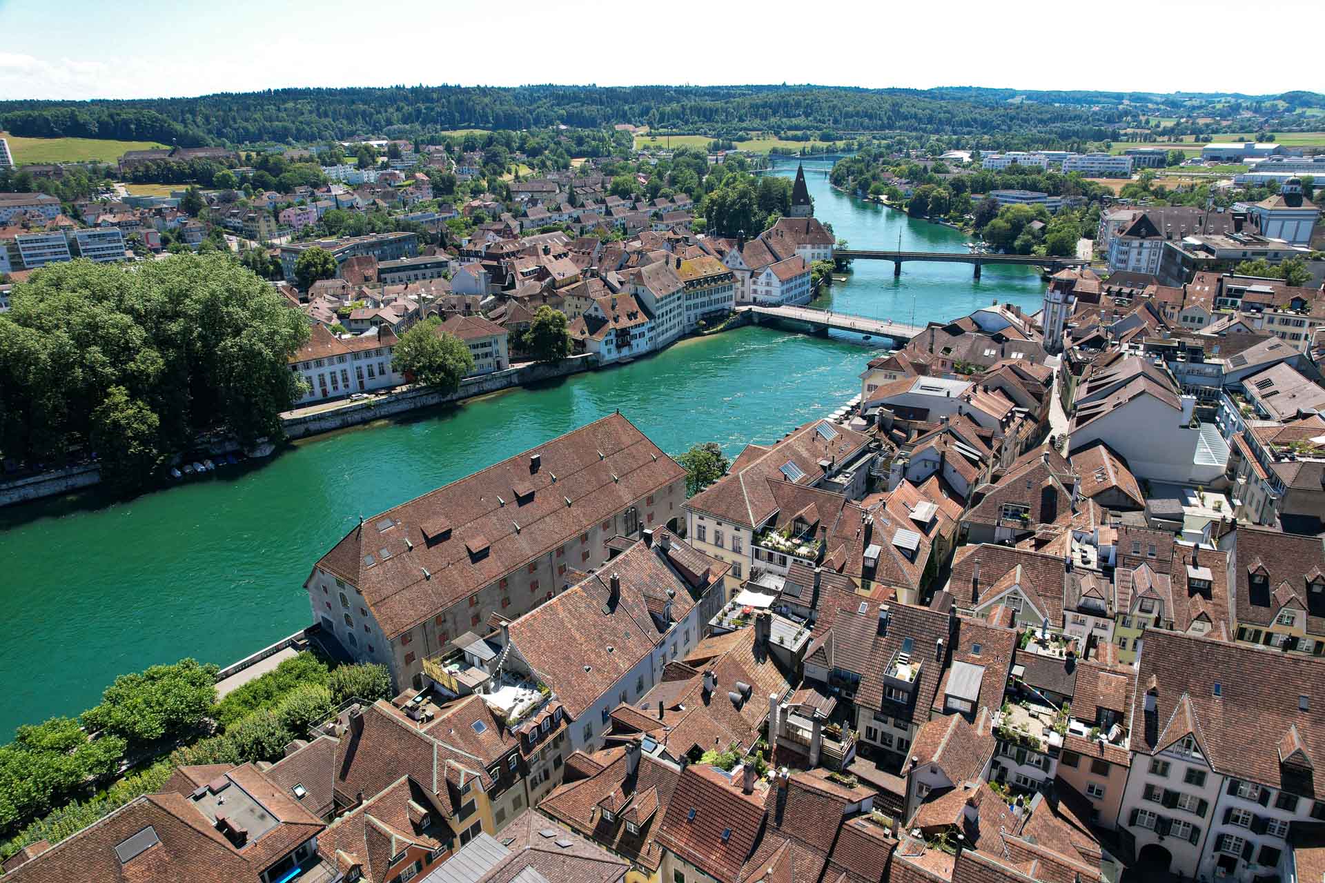 Luftaufnahme von Solothurn an der Aare