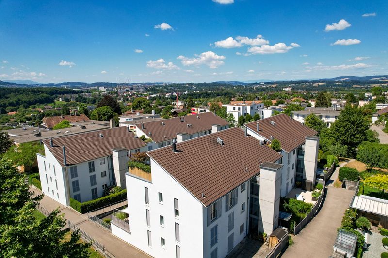 Luftaufnahme mit Blick Richtung Bern, Ittigen